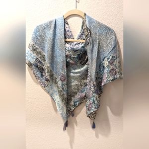 J Jill large square scarf with tassels